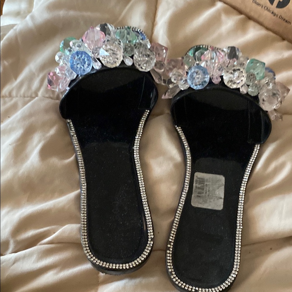 Embellished Black Women's Sandals